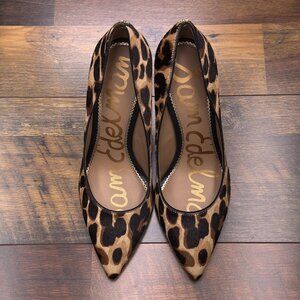Sam Edelman Stiletto Pumps 8.5 Wide Hazel Leopard Calf Hair New Sold Out
